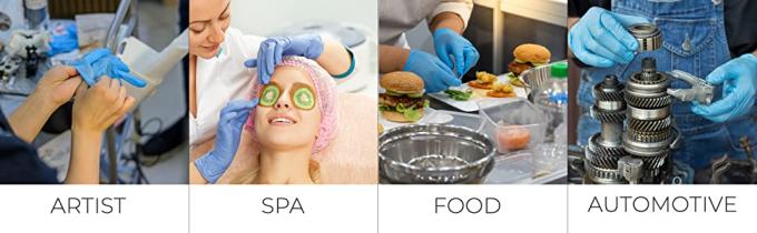 Protective Powder Free Examination Nitrile Gloves, Colored Nitrile and Vinyl Blend Disposable Medical Blue 8