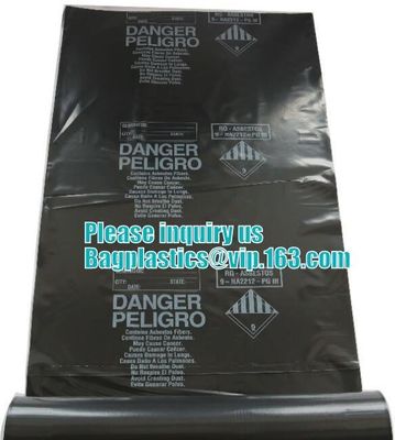 PE Asbestos Autoclavable Plastic Bags Building Waste Rubble Sacks