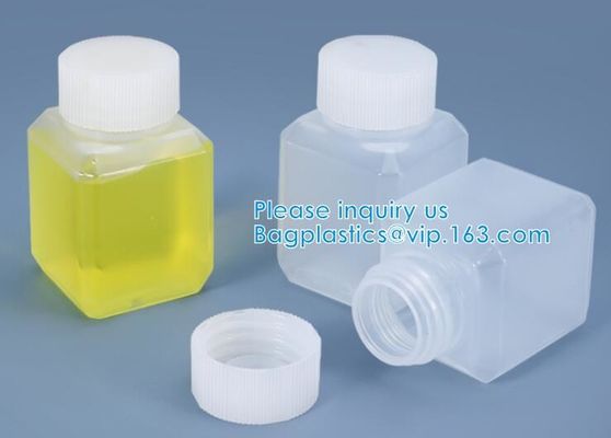 Wide-Mouth Chemical Dry Powder Bottle Reagent Bottle Square Chemical Plastic Bottles Jar With Lids Small Biochemistry