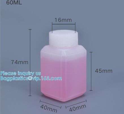 60ml To 1000ml Hdpe Bottle Square Plastic Jar Gem Spice COOKIEs Powder Cosmetic Cream Honey Water Square Hdpe Small Jar
