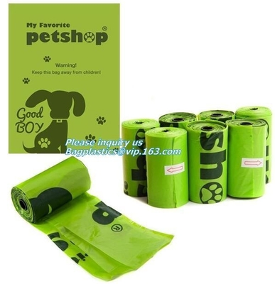 pet supplies products biodegradable plastic compostable pet poop bags, leak-proof dog poop bag on roll, refill bags with