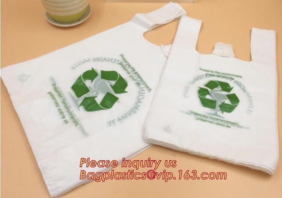 Custom Printed Biodegradable Plastic Bags En13432 Corn Starch Based On Roll