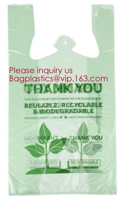 Custom Printed Biodegradable Plastic Bags En13432 Corn Starch Based On Roll