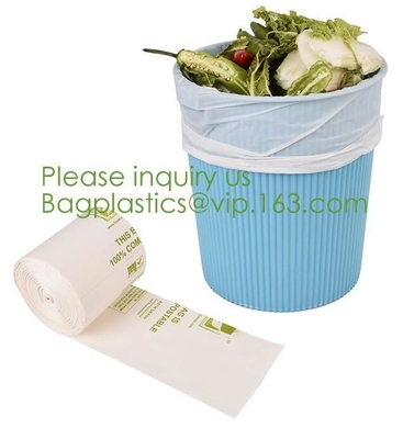 Wholesale Cornstarch 100% biodegradable and Compostable Custom T-shirt Shopping Packaging Bag On Roll,bagplastics bageas