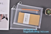 plastic Zippered Envelope Zip lockkk Waterproof PP Bags Seamless Slider Closure Storage Pouch for A4 Paper,Magazine,Memo