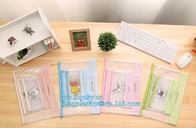 Customize Mesh PVC Pencil Bag A4 Travel Passport Pouch, Plastic Ziplockk document file bag