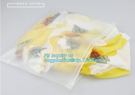 plastic bag with zip lock for cosmetic, slide lock poly bag, standing up zip customized color pvc bag for cosmetics