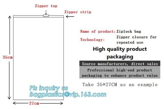 reclosable packaging slider zipper bags, Side gusset handle slider zipper, slider zipper frosted PVC document bag, zip