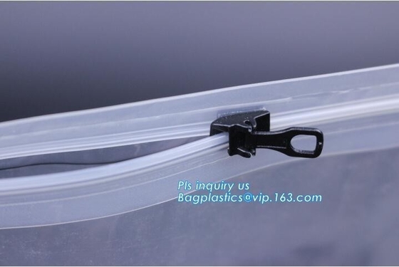 metal packaging slider zipper bag, Slider Zipper PVC Pouch Clear Vinyl PVC Zip lockkk Bag, polyvinyl chloride material plas