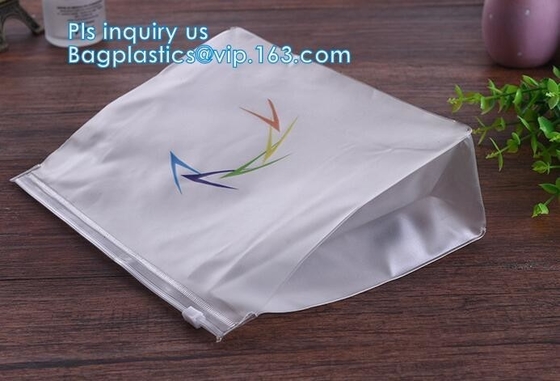 Fabric zipper professional vinyl slider bag pvc zipper bag, clothing packaging pvc slider zipper bag, slider zipper bag