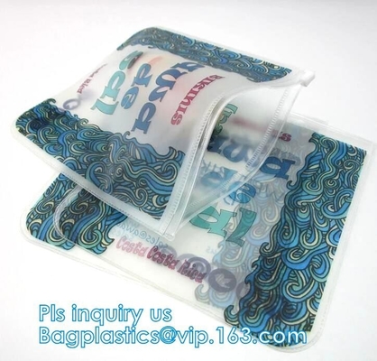 Zip lockkk pvc bag slider travel beauty bag, slider zipper travel pvc pouch bag, slider bag makeup zipper bag for travel