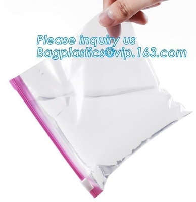 Slider Freezer Custom Transparent LDPE Plastic Waterproof Zip lockkk Storage Bag, Slider zipper clear plastic PE POLY water