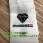 custom pink/white/black logo Reclosable slider Plastic Bags zipper garment packaging poly bag, PVC Plastic Slider Zipper