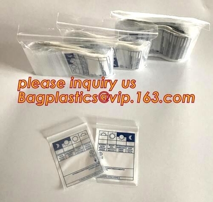 Eco friendly biohazard medicine Zip lockkk bag, FDA LDPE Materials Medical using Zipper Bags Plastic Zip lock bags with own