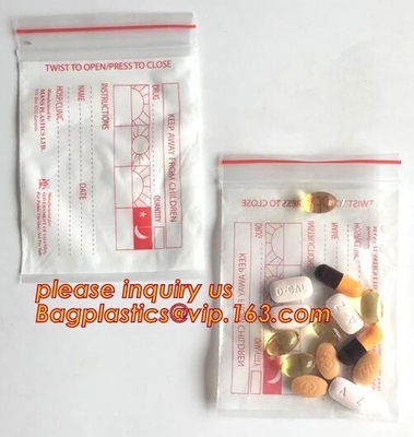 Medical Zipper Bag/LDPE Medical zipper bag/Medicine zipper Bag, writable medical Zip lockkk pills capsule packaging bag zip
