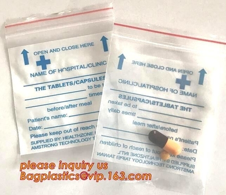Medical Zipper Bag/LDPE Medical zipper bag/Medicine zipper Bag, writable medical Zip lockkk pills capsule packaging bag zip