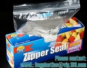 resealable, reclosable trasnparent freezer plastic Ziplockk bag, Reclosable Grip Zip Smell