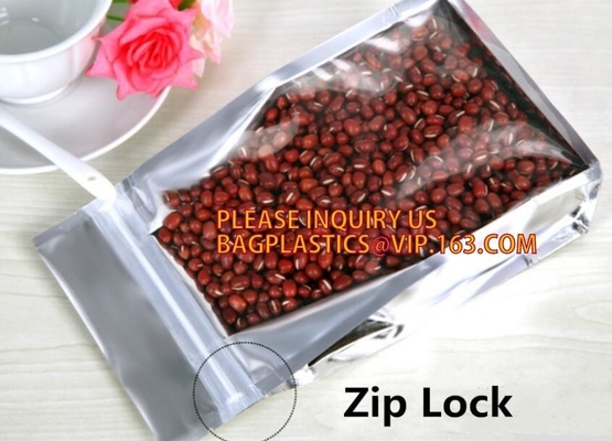 zip lock bag moisture proof tea food packing plastic bag with zipper, FDA Compliant Mylar Zip Lock Packaging bag Accept