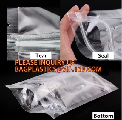 zip lock bag moisture proof tea food packing plastic bag with zipper, FDA Compliant Mylar Zip Lock Packaging bag Accept