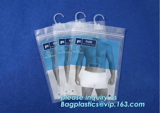 Hook Top zip plastic bag food packaging/ 3 side seal zipper bag/ stand up pouch Zip lockkk bag for meat,pork,beef,sea food