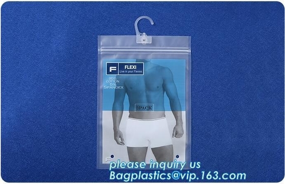 Hook Top zip plastic bag food packaging/ 3 side seal zipper bag/ stand up pouch Zip lockkk bag for meat,pork,beef,sea food