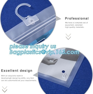 Hook Top zip plastic bag food packaging/ 3 side seal zipper bag/ stand up pouch Zip lockkk bag for meat,pork,beef,sea food