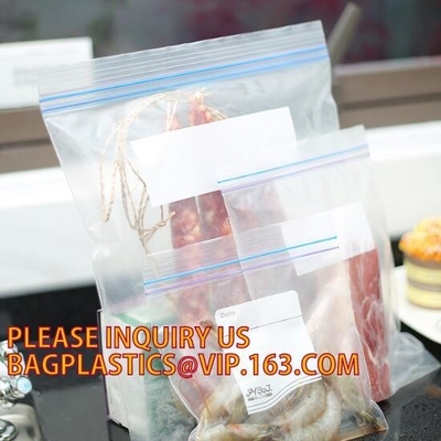Food grade packing PE transparent custom printed zipper bags with double zipper, Sandwich Zip lockkk baggies food freezer ba