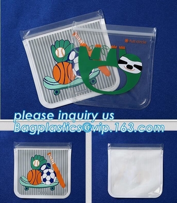 Reusable Silicone Food Fresh vegetable Seal packing Bag with Zip lockkk Heat Resistant Food Storage Bag, bagplastics, bages
