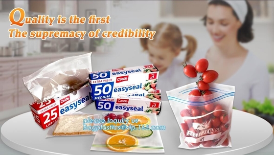 Grip Self Press Seal Zip Lock Plastic Bags with Red Side, Self Resealable Mini Grip Poly Plastic Clear Bags All Sizes