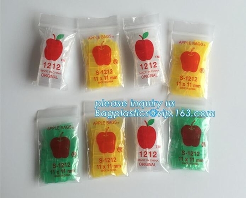 1515 mini apple Zip lockkk bags, apple baggies printed mini Zip lockkk bag with different size from china supplier, minigrip