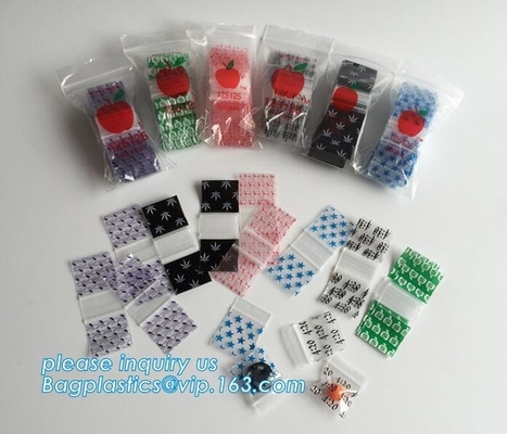 small drug Zip lockkk bag, mini apple bags with green pattern, Zip lockkk zipped lock reclosable plastic poly clear bag, bagea
