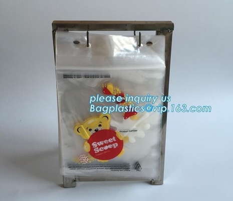 food storage wicketed ldpe clear plastic zip lock bag with print, FDA Custom Food Grade Wicket Plastic Zip lockkk Bag, bage