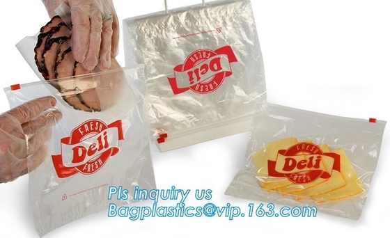 PE slider zipper saddle deli bag, Biodegradable Zip lockkk saddle deli bag, saddle deli slider bag, LDPE Custom Saddle deli