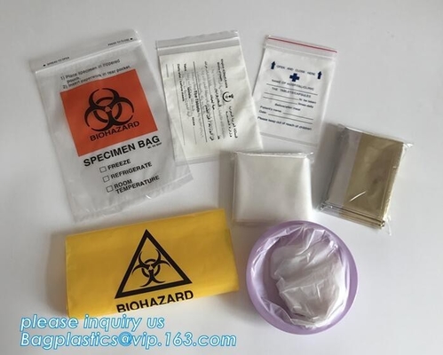 BioHazard Zip Lock Medical Specimen Bags, LDPE Biohazard Specimen Zip lockkk Bag For Laboratory, Lab Bags /Specimen Bags/zi