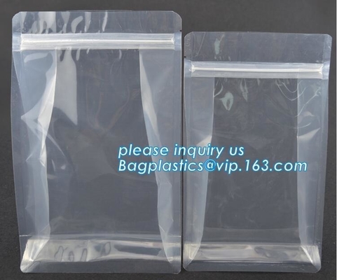 Flexible food Packaging 8 sides sealed flat bottom gusset bag, Professional Production Plastic For Medication Zip lockkk Zip