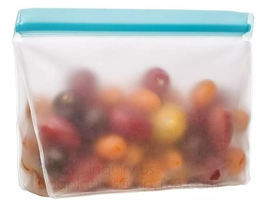 Leakproof Reusable Storage Bags Extra Thick FDA Grade PEVA Zip lockkk Bags,keep fresh air-tight vacuum sealer bags for food