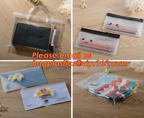 Simple clear Plastic PVC A4 file bag with zipper, pvc Zip lockkk file bag, Custom PP A4 File Bag Document Bag Plastic Zippe