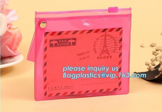 stationery waterproof plastic documents pouch PVC zipper lock file bag with pocket,document carrying zip file folder bag