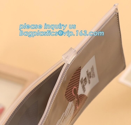 stationery waterproof plastic documents pouch PVC zipper lock file bag with pocket,document carrying zip file folder bag