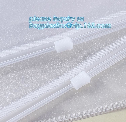 Super quality soft customise plastic slider bikini swimsuit swimwear packing pvc clear bag,matte EVA swimwear package sl