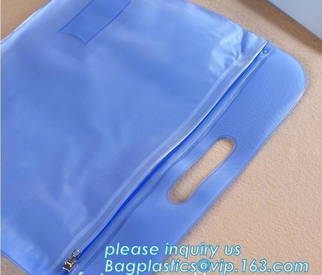 Biodegradable custom colored PVC zipfile document folder a4 document bag polyester zipper document bag waterproof bageas