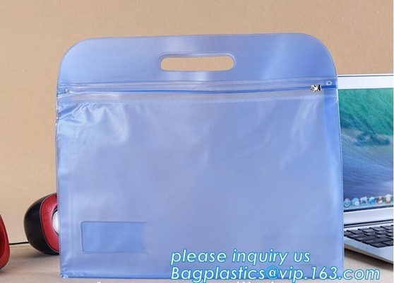 Biodegradable custom colored PVC zipfile document folder a4 document bag polyester zipper document bag waterproof bageas