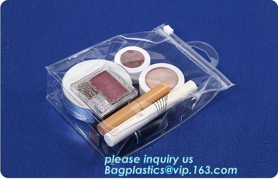 Biodegradable Customised printing Clear PVC Cosmetic Standup Zip lockkk Pouch,Toiletries Cosmetic Pvc Pouch With Marble Dig