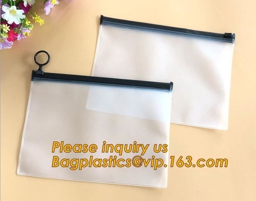 Best price PVC Document Wallet Clear Document Bag With Zipper,Clear Plastic PVC Zip Lock Document Bag A4 PP file bag wit