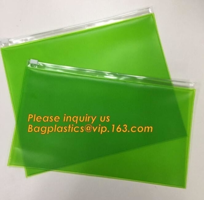 popular office stationary A4 pvc document bags with zipper,A4 PVC PP clear zipper file folder document bag bagplastics