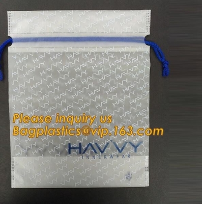 cornstarch based custom printed wholesale Eco friendly biodegradable hotel drawstring laundry plastic bag with logo