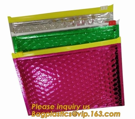 Slider Padded Bags/Colorful Zip lockkk Bubble Bags,Zipper Bubble Bag Postage Packaging Anti-static Packaging Heat Insulatio