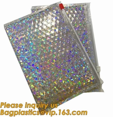 Promotional inner package shipping slider bubble bag,Plastic clear bubble bag with zip lock slider zipper bagease pack