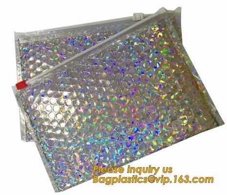 Promotional inner package shipping slider bubble bag,Plastic clear bubble bag with zip lock slider zipper bagease pack