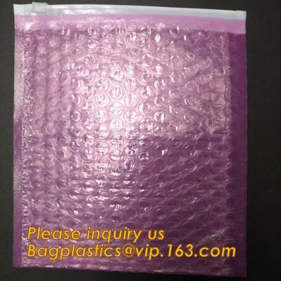 wholesale metallic glossy holographic cosmetic packing Zip lockkk bubble pouch slider zipper bubble bag bagease bagplastics